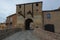 The entrance to medieval fortress in Mondaino, Italy