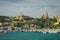 Entrance to the Mgarr port on the island of Gozo with visible ma