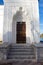 Entrance To the pavilion `Turkish bath`, standing on the shore of lake Catherine Park. Against a blue sky with clouds