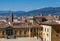 Entrance to Pitti Palace and view of the city on background.