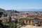 Entrance to Pitti Palace and view of the city on background.