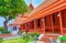 The entrance to the Red House in National Museum of Bangkok, Thailand