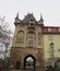 The entrance to the royal castle. Streets of old Europe - Mayson, Germany. The unique charm of small towns.