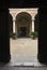 Entrance to San Clemente Basilica in Rome, Lazio, Italy.