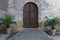 Entrance to sant anna in camprena castle in tuscany/Italy.