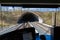 Entrance to the subway tunnel, view from the cabin