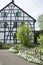 Entrance to timber-framed house