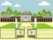 Entrance to the villa, expensive property. In minimalist style. Cartoon flat vector