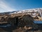 Entrance to a well preserved peat house in Iceland