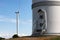 Entrance to wind turbine power generator. Alternative energy source