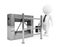 Entrance Tripods Turnstile with 3d Person. 3d Rendering