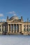 Entrance view of the Reichstag (Bundestag) building in Berlin, Ge