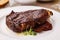 Entrecote with grilled garlic