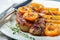 Entrecote of pork with apricots and thyme