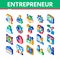 Entrepreneur Business Isometric Icons Set Vector
