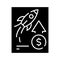 Entrepreneurial growth black icon, concept illustration, vector flat symbol, glyph sign.