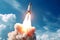 Entrepreneurial journey, Rocket launch represents startup business opportunity