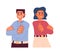 Entrepreneurial partners semi flat colorful vector characters