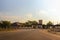 Entry gate of the Okaukuejo resort and campsite in Etosha National Park