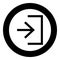 Entry input enter door icon black color in circle round