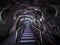 Entry stairs in Turda salt mine, Romania