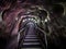 Entry stairs in Turda salt mine, Romania