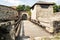 Entry to the basilica in Esztergom, Hungary, architectural scene