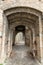 The entry to the castle Scaliger in old town Sirmione on lake Lago di Garda.