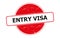 Entry visa stamp on white