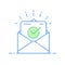 Envelope with approved document thin line icon. Vector illustration of e-mail confirmation.