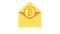 envelope and bitcoin animation. message envelope.