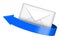 Envelope with blue arrow