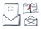 Envelope and Book with Bookmark Icons Set Vector