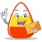 With envelope candy corn character cartoon
