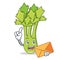 With envelope celery character cartoon style