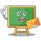 With envelope chalk board character cartoon