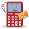 With envelope cute calculator character cartoon