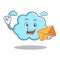 With envelope cute cloud character cartoon