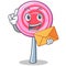 With envelope cute lollipop character cartoon