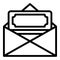 Envelope with donations icon, outline style