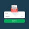 Envelope e-mail Flat icon, with log in button