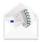 Envelope and five euro banknotes