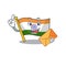 With envelope flag indian with the mascot shape