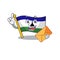 With envelope flag lesotho hoisted on cartoon pole