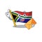 With envelope flag south africa with cartoon shape