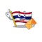 With envelope flag thailand isolated with the character