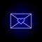 envelope friendship outline blue neon icon. Elements of friendship line icon. Signs, symbols and vectors can be used for web, logo