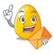 With envelope golden eggo on isolated image mascot