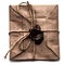 Envelope of grunge paper with wax seal on white isolated background. concept of postal deliveries.