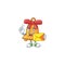 With envelope Happy face christmas bell mascot cartoon style